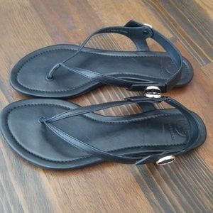 Tory Burch Black Leather Thongs size 8.5